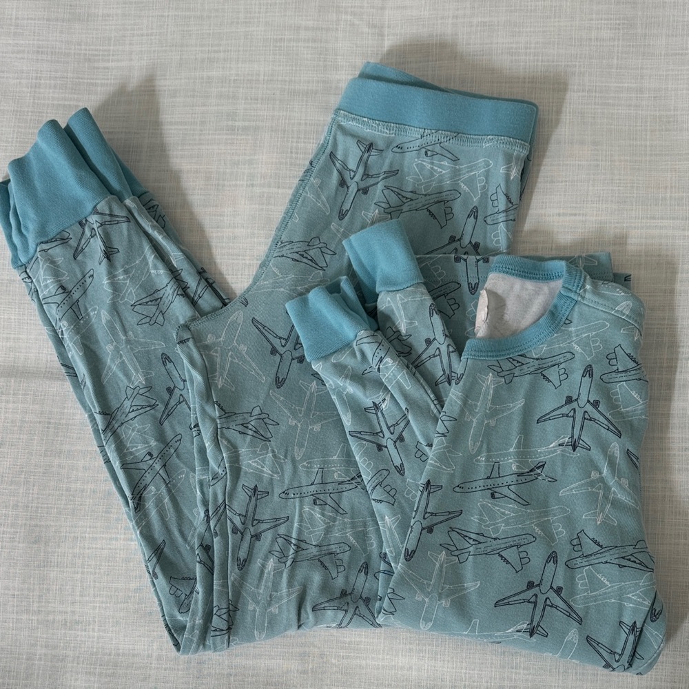 Crewcuts Blue Airplane Print Pajama Set